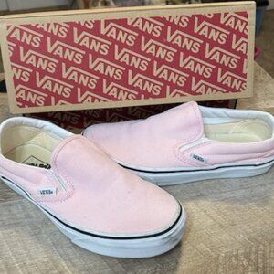 Pink VANS Classic Canvas Slip On Loafers - Excellent - Size 8